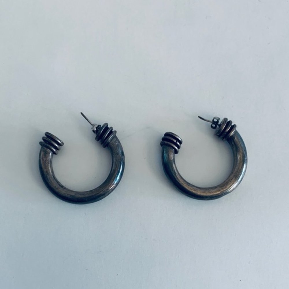 Vintage Sterling Silver Hoop Earrings